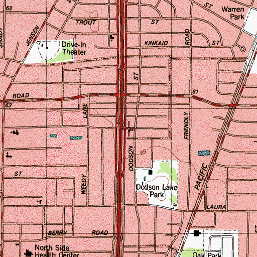 Topographic Map of Grace Primitive Baptist Church, TX