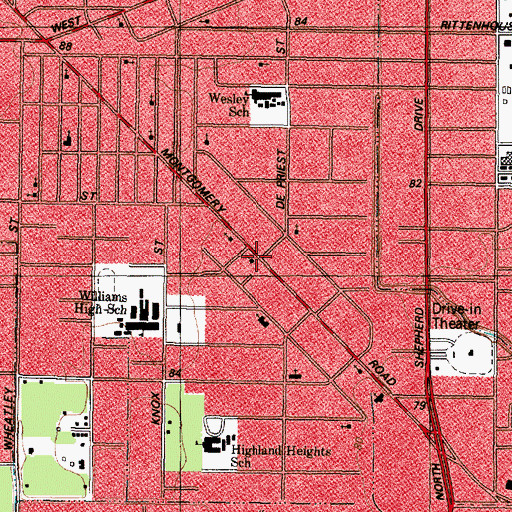 Topographic Map of Grace Temple Missionary Baptist Church, TX