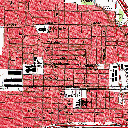 Topographic Map of Graceland Baptist Church, TX