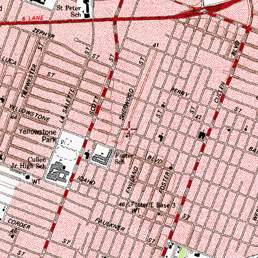 Topographic Map of Greater Ebenezer Baptist Church, TX