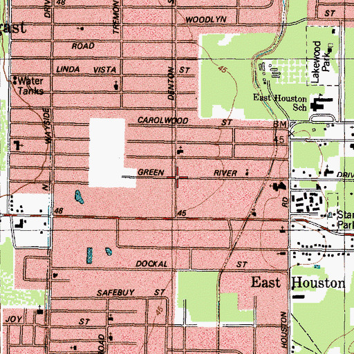 Topographic Map of Greater Evangel Temple Baptist Church, TX