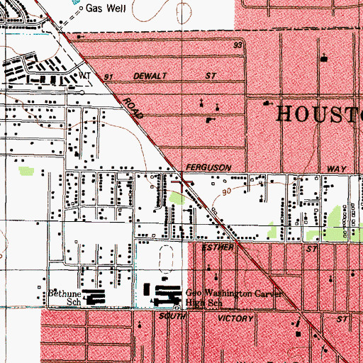 Topographic Map of Greater Faith Baptist Church, TX