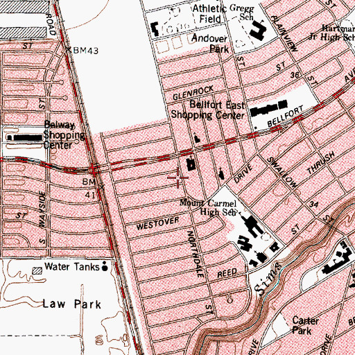 Topographic Map of Greater Faith Baptist Church, TX