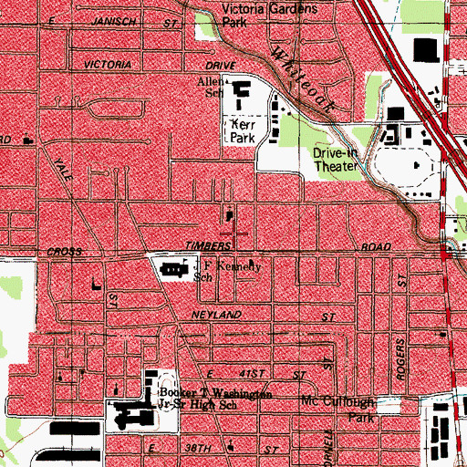 Topographic Map of Greater First Baptist Church, TX