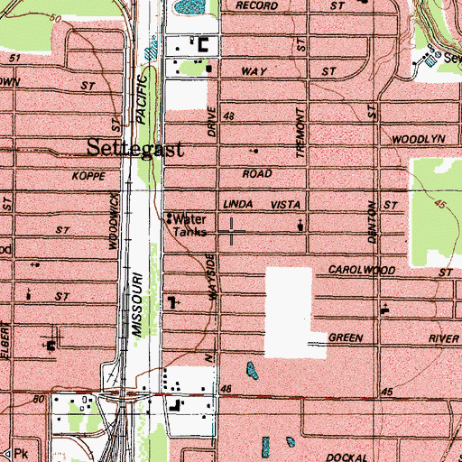 Topographic Map of Greater Hope Baptist Church, TX