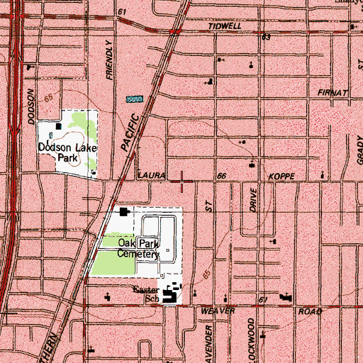 Topographic Map of Greater Love Missionary Baptist Church, TX