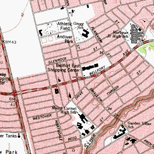 Topographic Map of Foster Place Baptist Church, TX