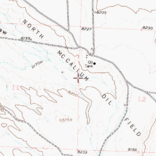 Topographic Map of North Mc Callum Oil Field, CO