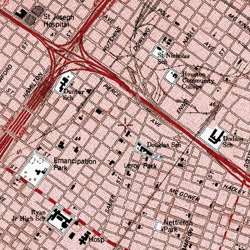 Topographic Map of Fourth Missionary Baptist Church, TX