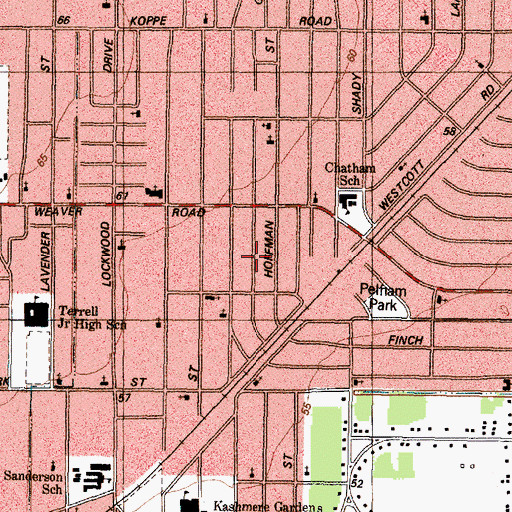 Topographic Map of Galilee Missionary Baptist Church, TX