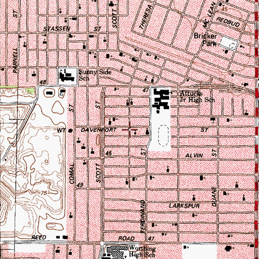 Topographic Map of Gideon Missionary Baptist Church, TX