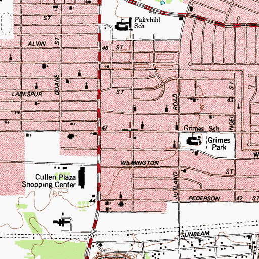 Topographic Map of Fellowship Baptist Church, TX