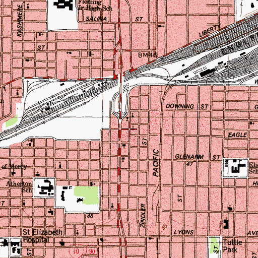 Topographic Map of Fellowship Baptist Church, TX