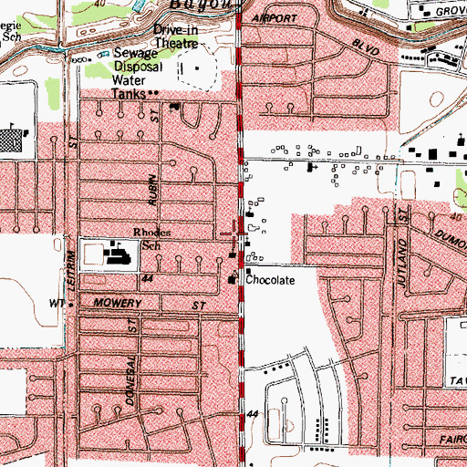 Topographic Map of Fiesta Missionary Baptist Church, TX