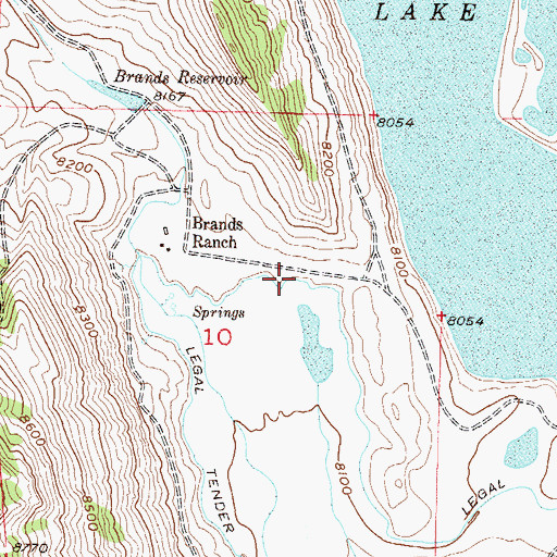 Topographic Map of Legal Tender Ditch, CO