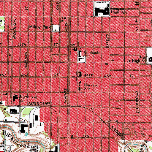 Topographic Map of First Baptist Church Heights, TX