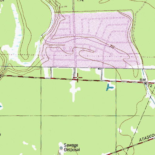 Topographic Map of First Baptist Church of Atascocita, TX