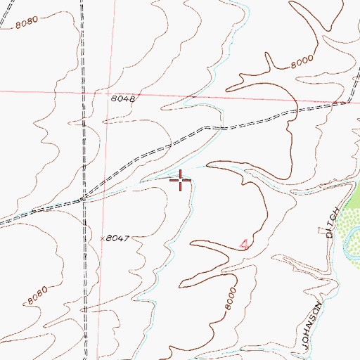 Topographic Map of Hanson and Wattenberg Ditch, CO