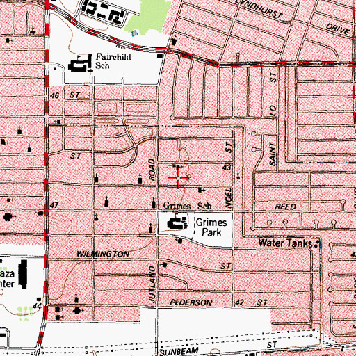 Topographic Map of First Elizabeth Baptist Church, TX