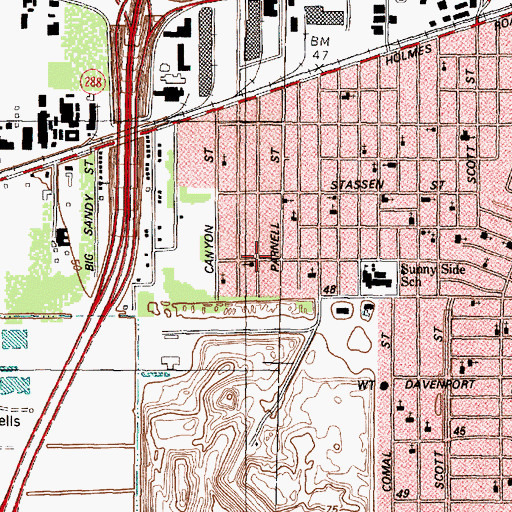 Topographic Map of First Mount Carmel Baptist Church, TX