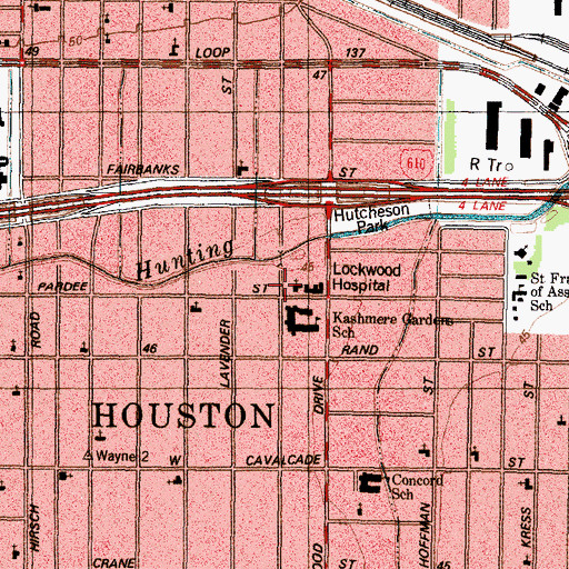 Topographic Map of First Mount Olive Baptist Church, TX