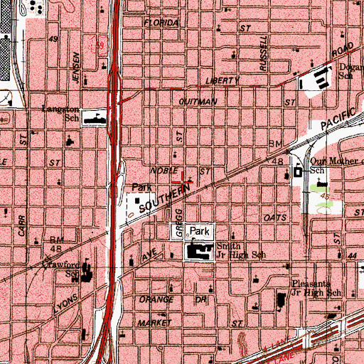 Topographic Map of First New Mount Calvary Baptist Church, TX