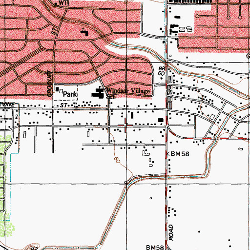 Topographic Map of Brookfield Baptist Church, TX