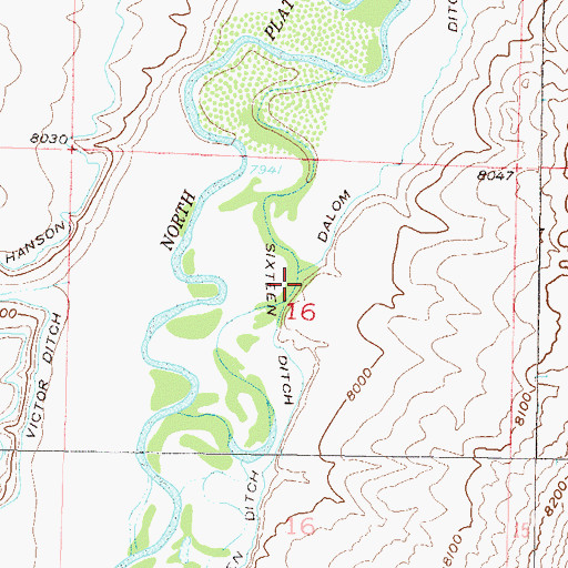 Topographic Map of Sixteen Ditch, CO