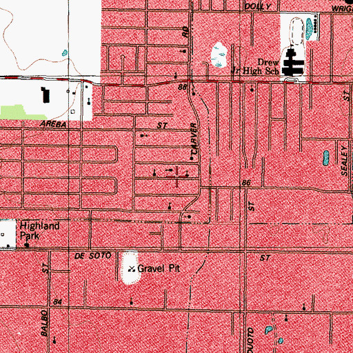 Topographic Map of Calvary Missionary Baptist Church, TX