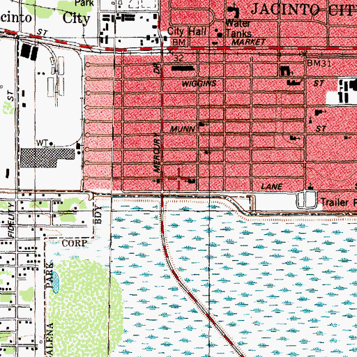 Topographic Map of Calvary Missionary Baptist Church, TX