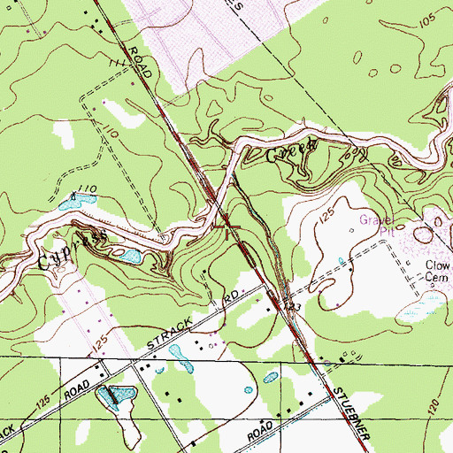 Topographic Map of Champion Forest Baptist Church, TX