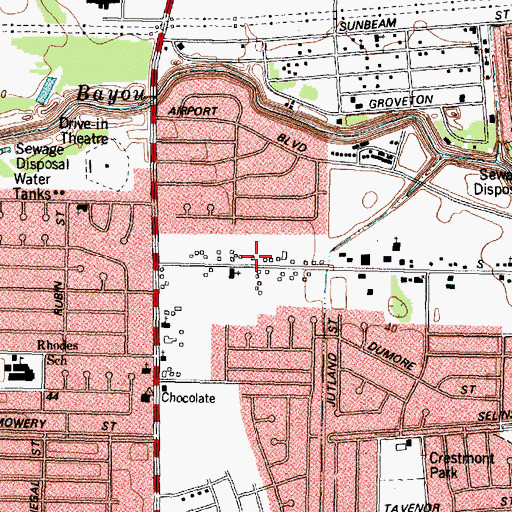 Topographic Map of Charity Missionary Baptist Church, TX