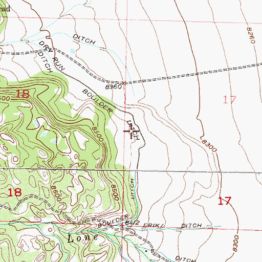 Topographic Map of Boulder Ditch, CO