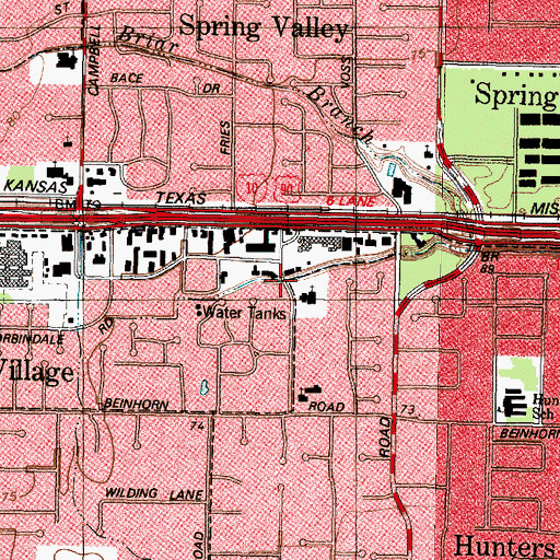 Topographic Map of Chinese Baptist Church, TX