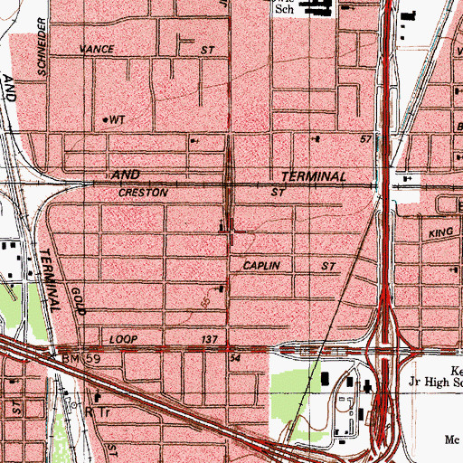 Topographic Map of Christ Way Missionary Baptist Church, TX