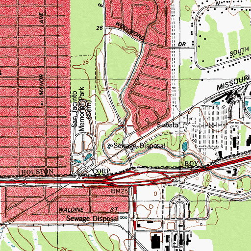 Topographic Map of Clearpoint Baptist Church, TX