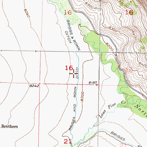 Topographic Map of Briggs and Bohn Ditch, CO