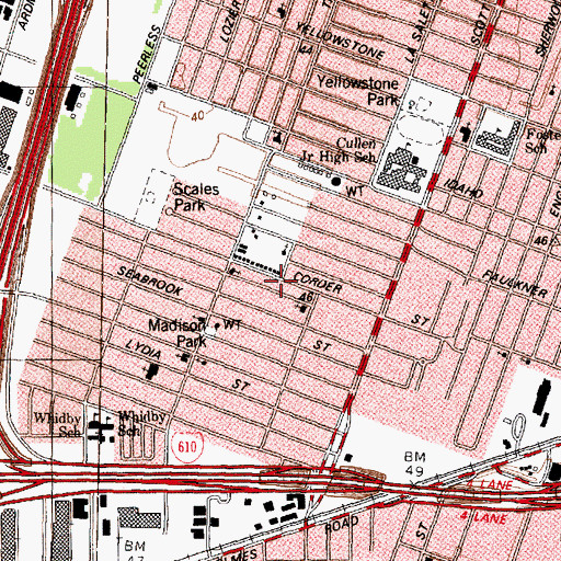 Topographic Map of Colonial Street Missionary Baptist Church, TX