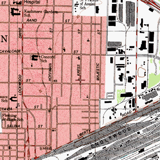 Topographic Map of Community Baptist Church, TX