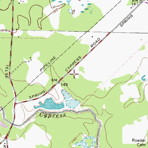 Topographic Map of Cy Fair Baptist Church, TX