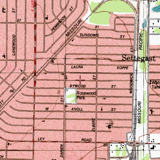 Topographic Map of Eastern Star Missionary Baptist Church, TX
