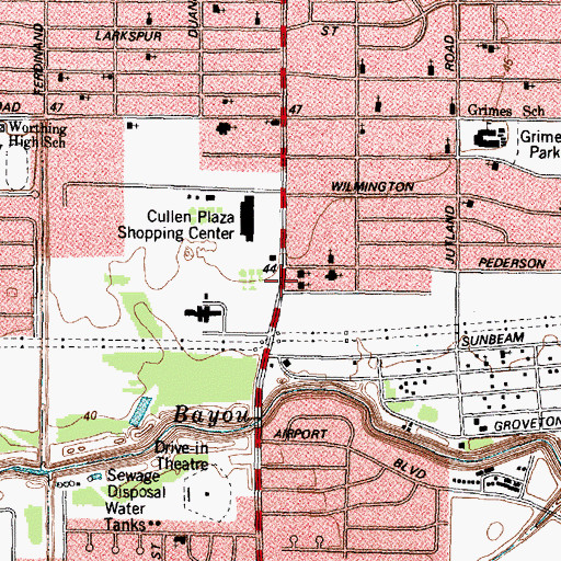 Topographic Map of Ebenezer Baptist Church, TX