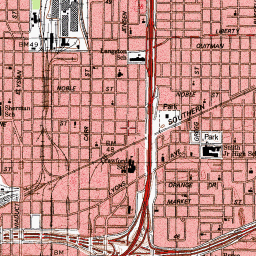 Topographic Map of Ebenezer Baptist Church, TX
