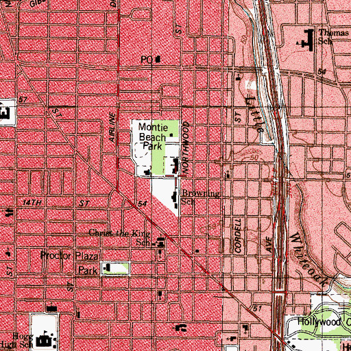 Topographic Map of Emmanuel Baptist Church, TX