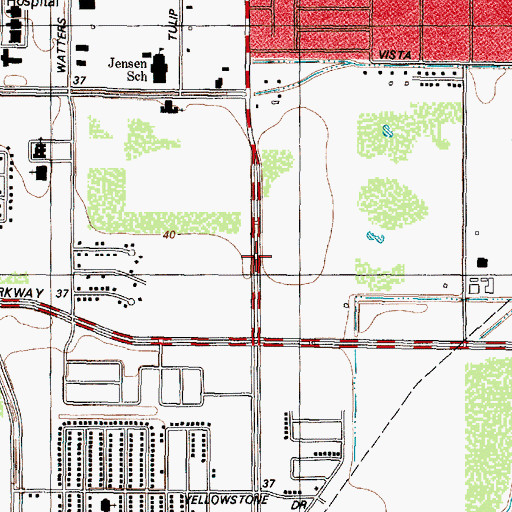 Topographic Map of Fairmont Central Baptist Church, TX