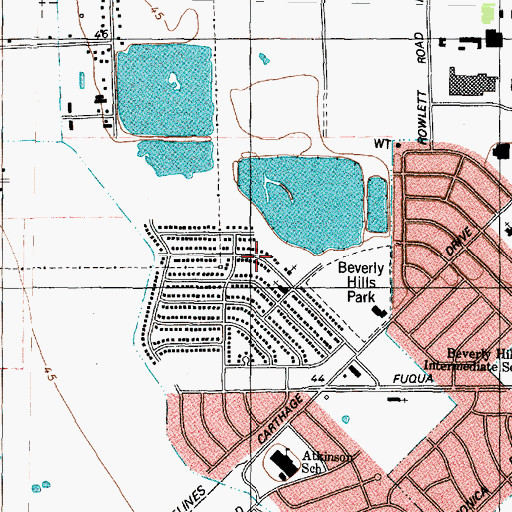 Topographic Map of Faith Missionary Baptist Church, TX