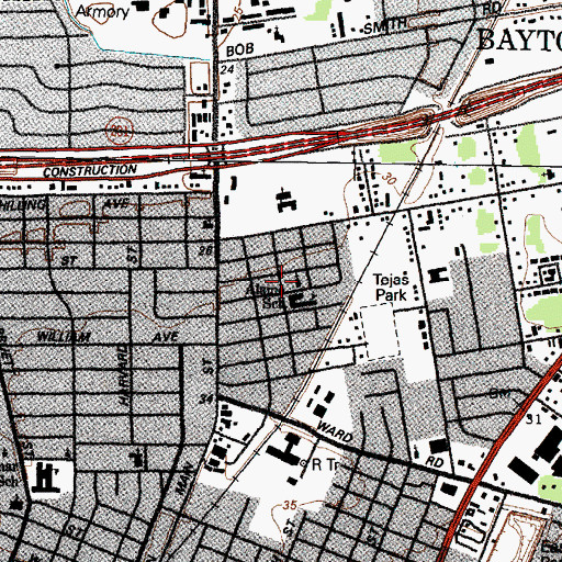 Topographic Map of Templo Horeb Assembly of God Church, TX