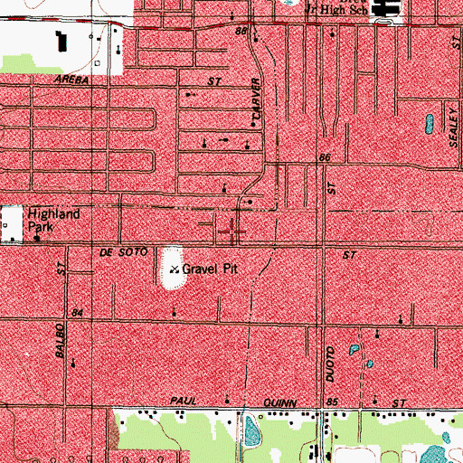 Topographic Map of Acres Home Morning Star Baptist Church, TX