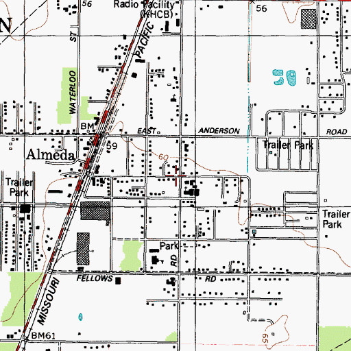 Topographic Map of Almeda Baptist Church, TX
