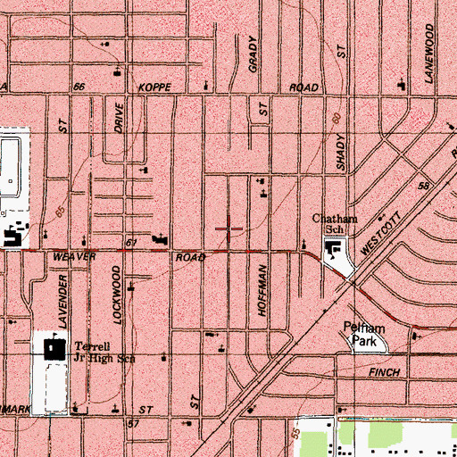 Topographic Map of Asia Missionary Baptist Church, TX